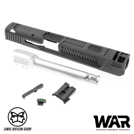 JDG WAR Afterburner M&P 1.0 Slide Set for TM M&P9 ( Licensed by WAR ) ( Black w/ Silver Barrel )