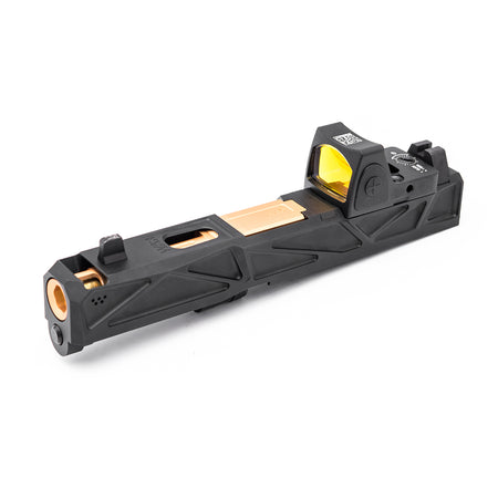 JDG WAR Afterburner RMR Slide Set for TM Model 19  ( Licensed by WAR ) ( Black Slide w/ Rose Gold Barrel )