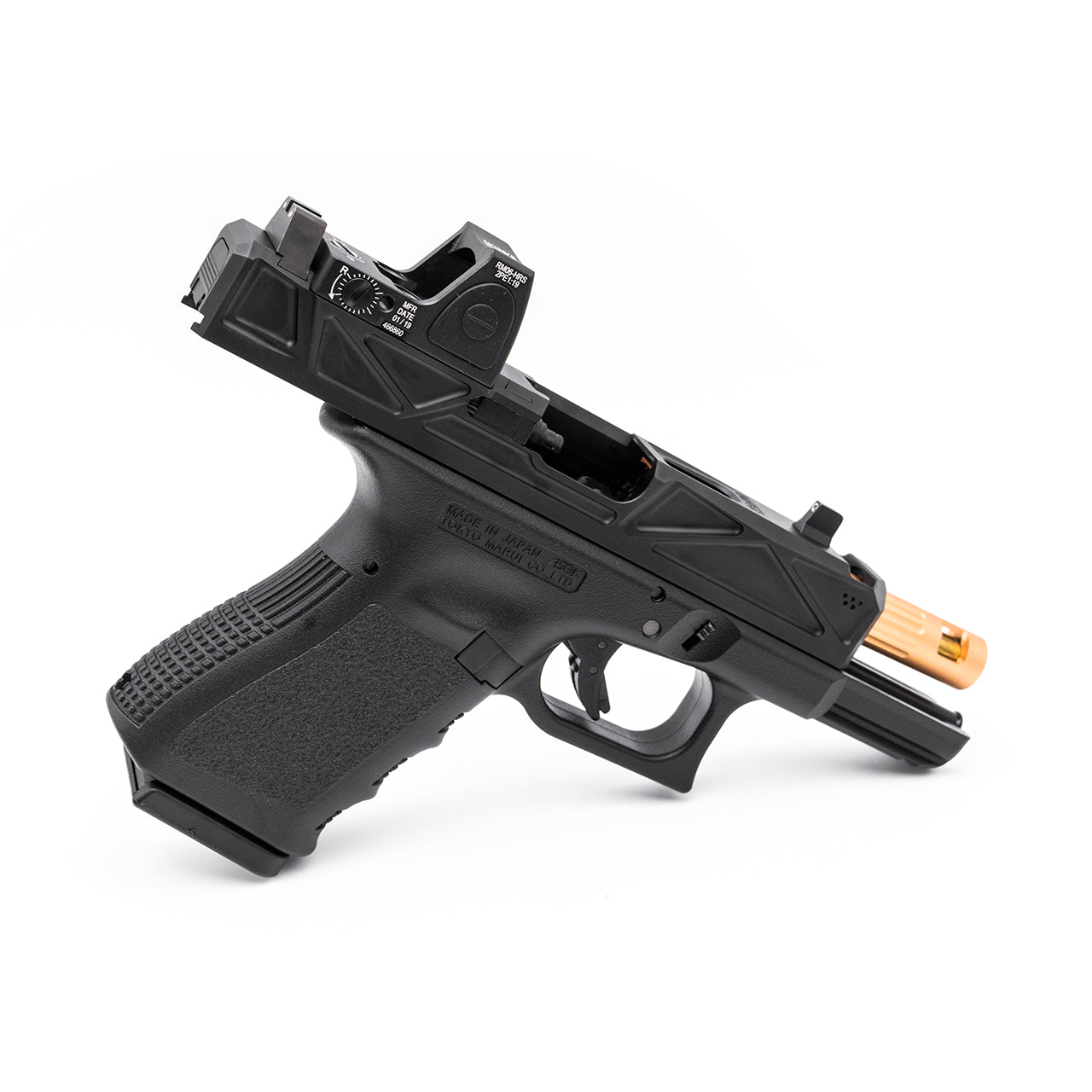 JDG WAR Afterburner RMR Slide Set for TM Model 19  ( Licensed by WAR ) ( Black Slide w/ Rose Gold Barrel )