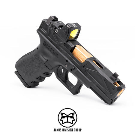 JDG WAR Afterburner RMR Slide Set for TM Model 19  ( Licensed by WAR ) ( Black Slide w/ Rose Gold Barrel )