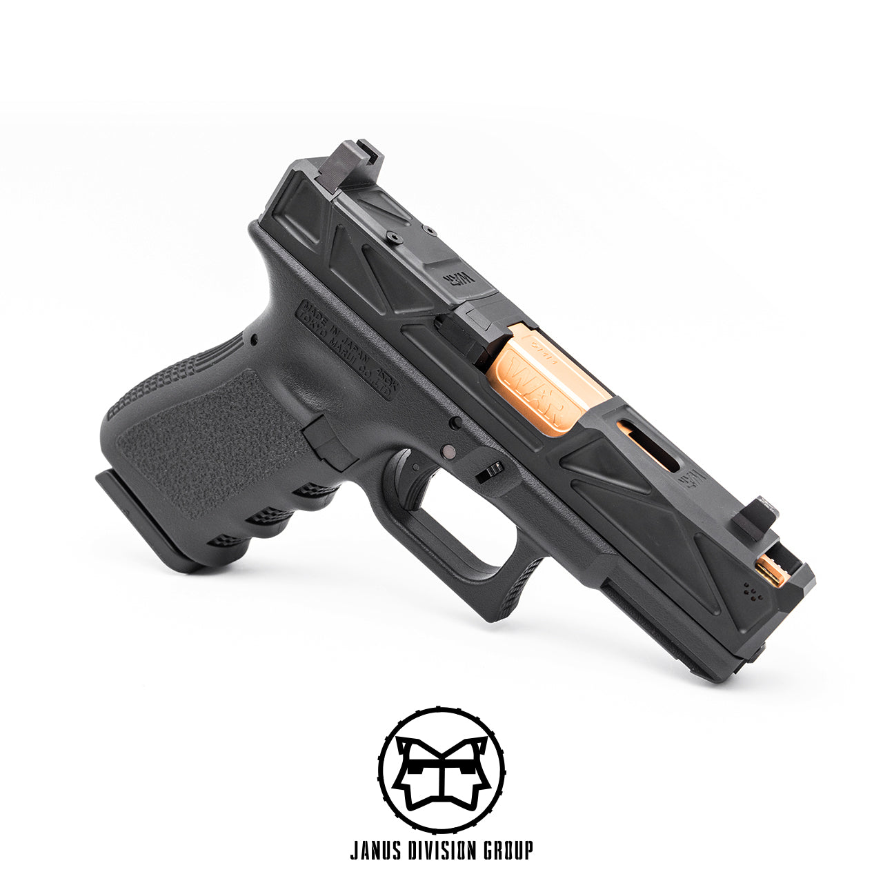 JDG WAR Afterburner RMR Slide Set for TM Model 19  ( Licensed by WAR ) ( Black Slide w/ Rose Gold Barrel )