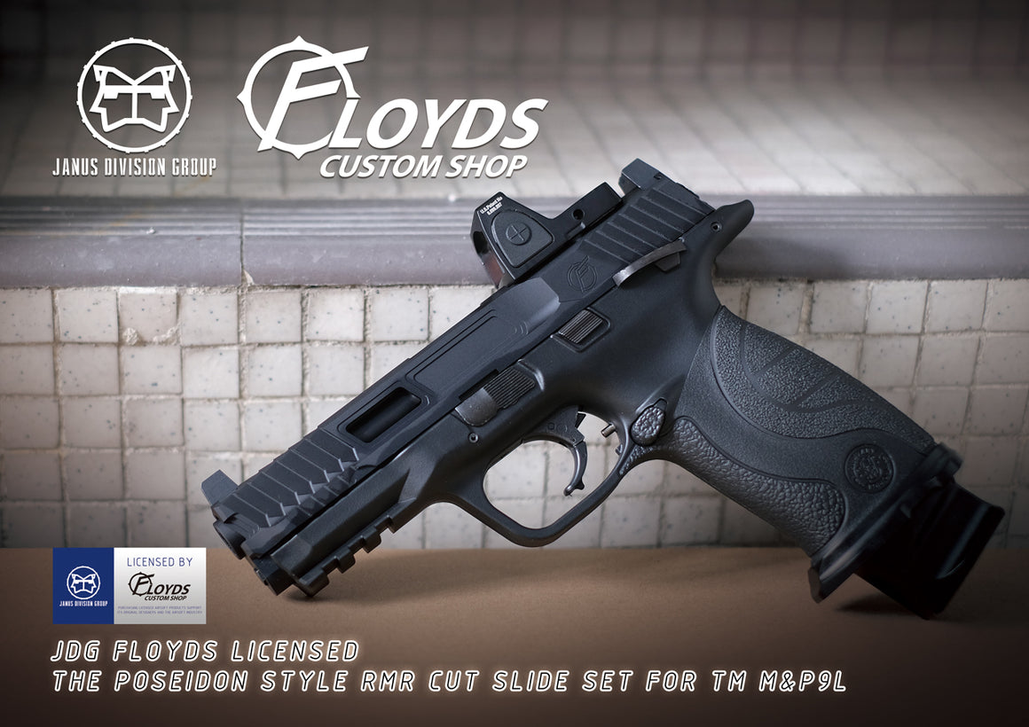 JKA Custom - JDG Floyds Licensed The Poseidon Style M&P RMR Cut Slide TM M&P9L GBB Pistol ( Black )