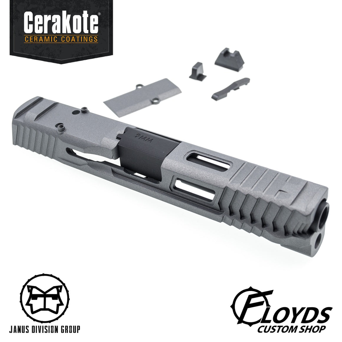 JDG Floyds Licensed The Poseidon Style M&P RMR Cut Slide Set for TM M&P9L GBBP Series ( CERAKOTE Tactical Grey )