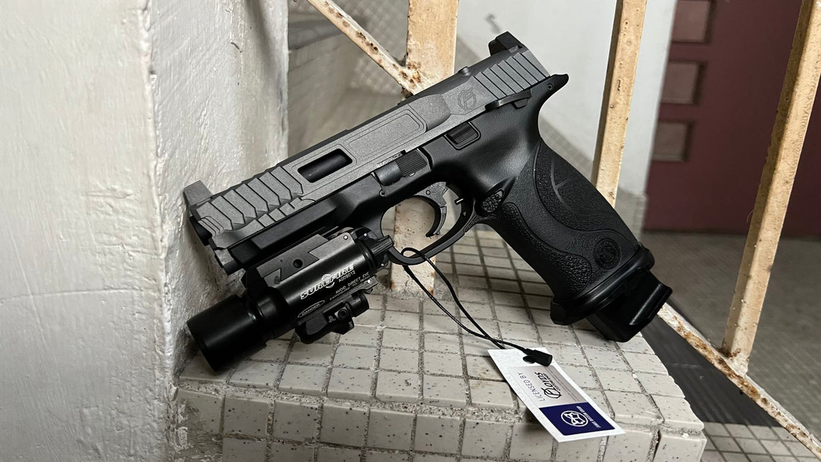 JDG Floyds Licensed The Poseidon Style M&P RMR Cut Slide Set for TM M&P9L GBBP Series ( CERAKOTE Tactical Grey )
