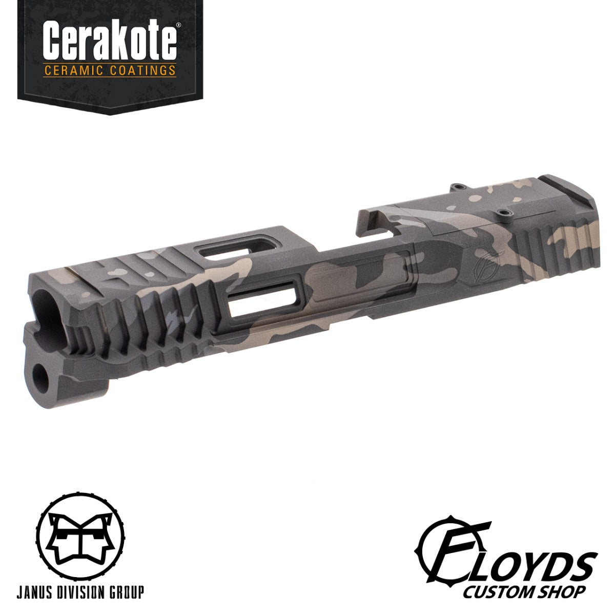 JDG Floyds Licensed The Poseidon Style M&P RMR Cut Slide Set for TM M&P9L GBBP Series ( CERAKOTE MultiCam Black Style )