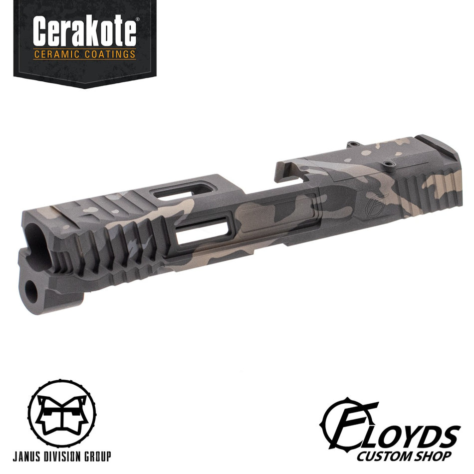 JDG Floyds Licensed The Poseidon Style M&P RMR Cut Slide Set for TM M&P9L GBBP Series ( CERAKOTE MultiCam Black Style )