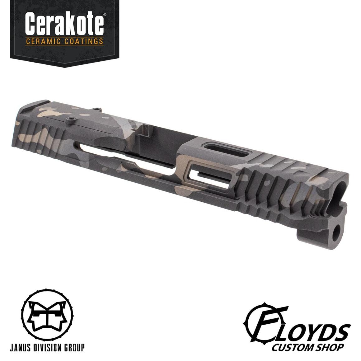 JDG Floyds Licensed The Poseidon Style M&P RMR Cut Slide Set for TM M&P9L GBBP Series ( CERAKOTE MultiCam Black Style )