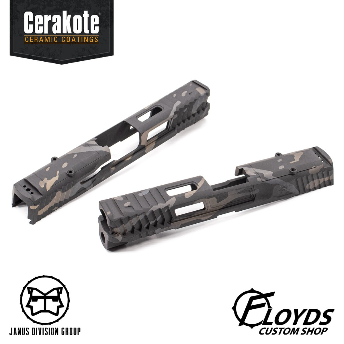 JDG Floyds Licensed The Poseidon Style M&P RMR Cut Slide Set for TM M&P9L GBBP Series ( CERAKOTE MultiCam Black Style )