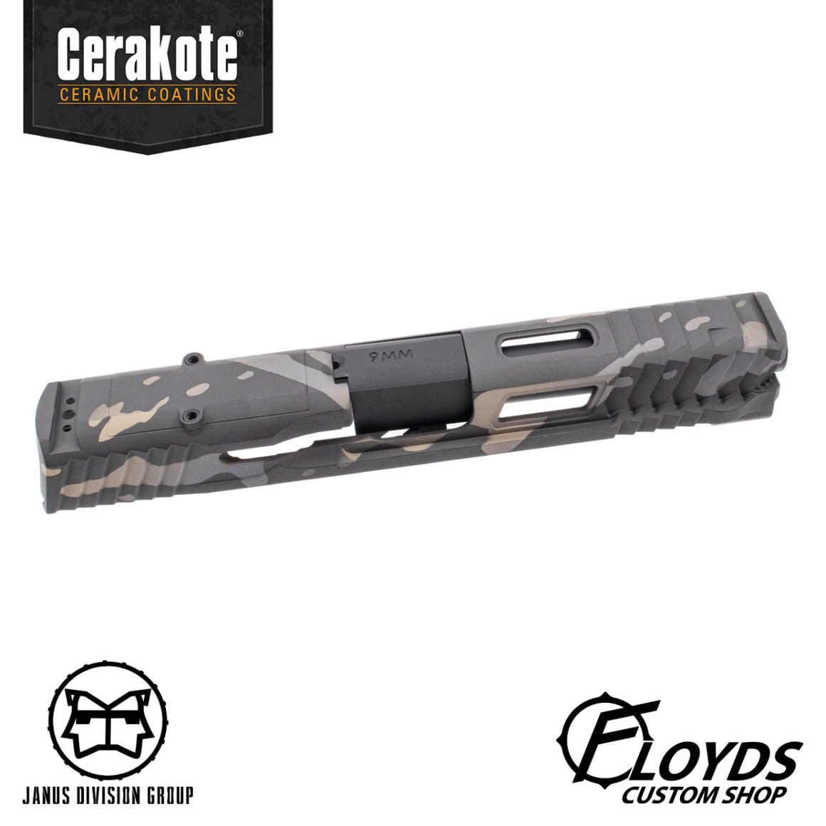 JDG Floyds Licensed The Poseidon Style M&P RMR Cut Slide Set for TM M&P9L GBBP Series ( CERAKOTE MultiCam Black Style )