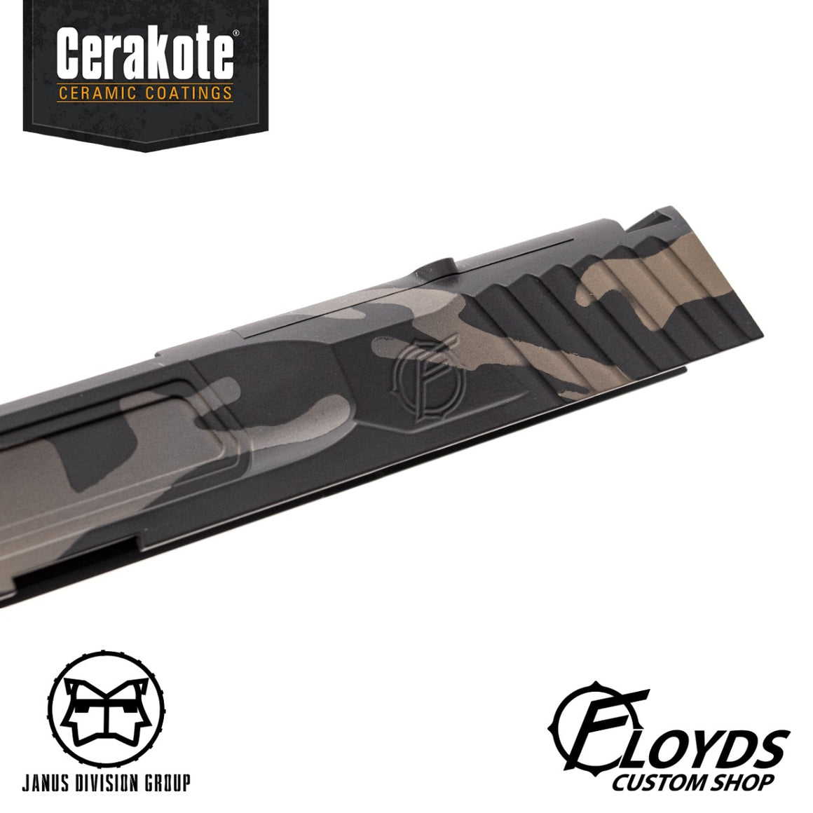 JDG Floyds Licensed The Poseidon Style M&P RMR Cut Slide Set for TM M&P9L GBBP Series ( CERAKOTE MultiCam Black Style )