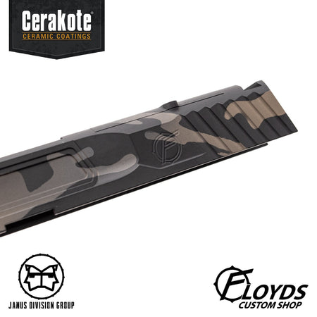 JDG Floyds Licensed The Poseidon Style M&P RMR Cut Slide Set for TM M&P9L GBBP Series ( CERAKOTE MultiCam Black Style )