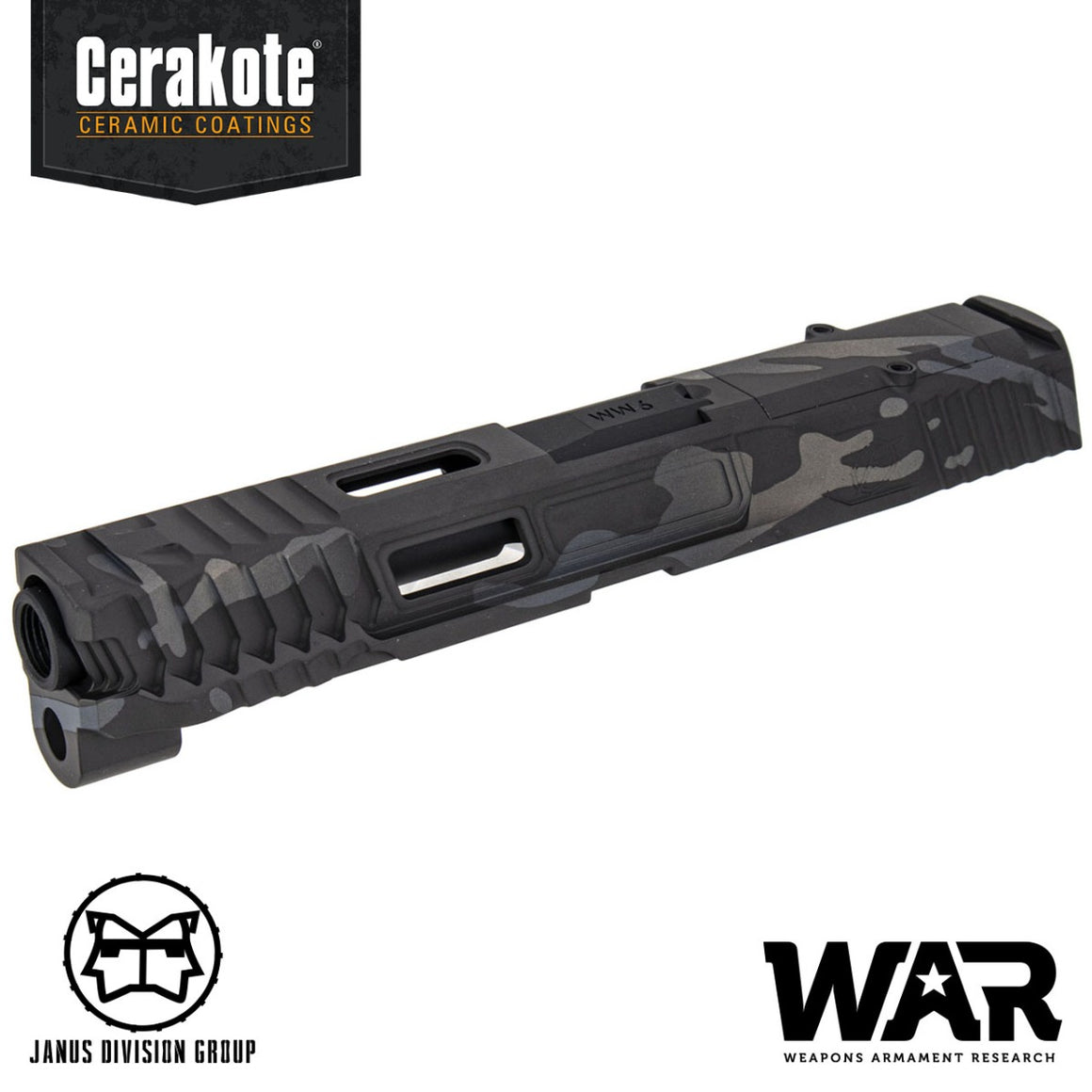 JDG Floyds Licensed The Poseidon Style M&P RMR Cut Slide Set for TM M&P9L GBBP Series ( CERAKOTE MultiCam Black Style )