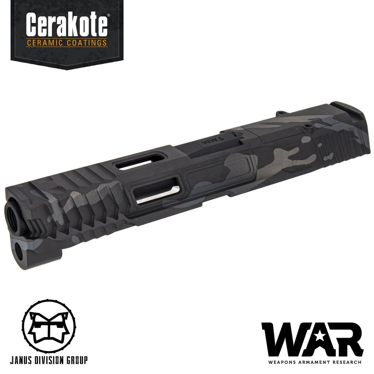 JDG Floyds Licensed The Poseidon Style M&P RMR Cut Slide Set for TM M&P9L GBBP Series ( CERAKOTE MultiCam Black Style )