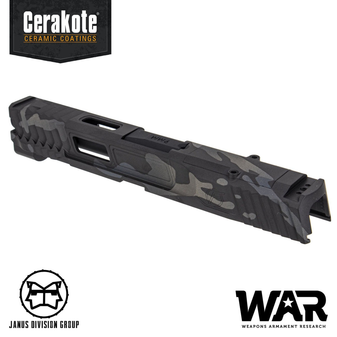 JDG Floyds Licensed The Poseidon Style M&P RMR Cut Slide Set for TM M&P9L GBBP Series ( CERAKOTE MultiCam Black Style )