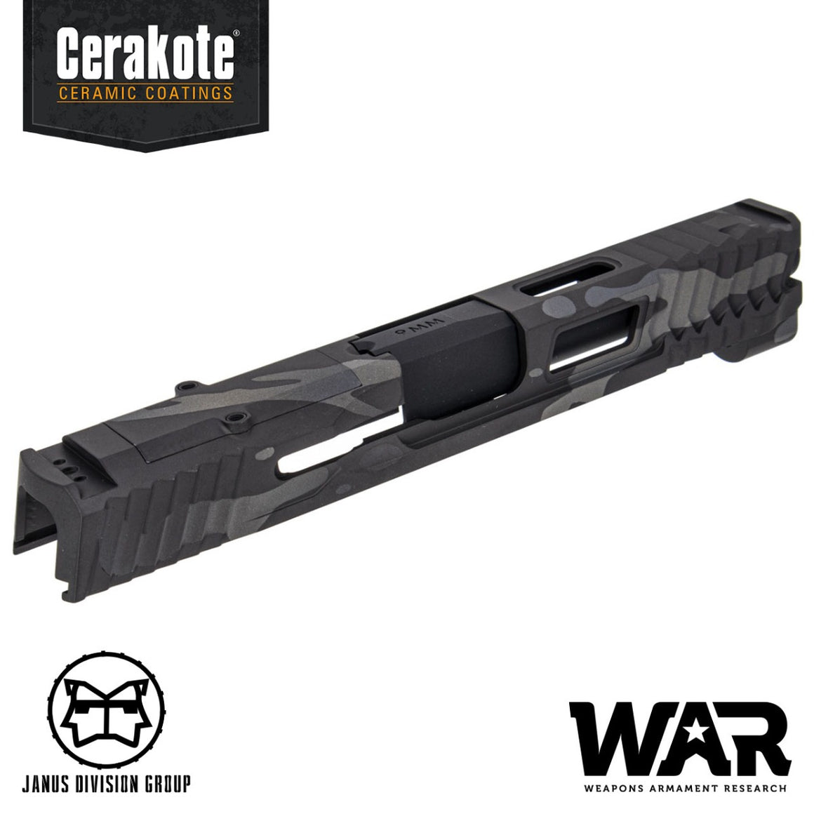 JDG Floyds Licensed The Poseidon Style M&P RMR Cut Slide Set for TM M&P9L GBBP Series ( CERAKOTE MultiCam Black Style )