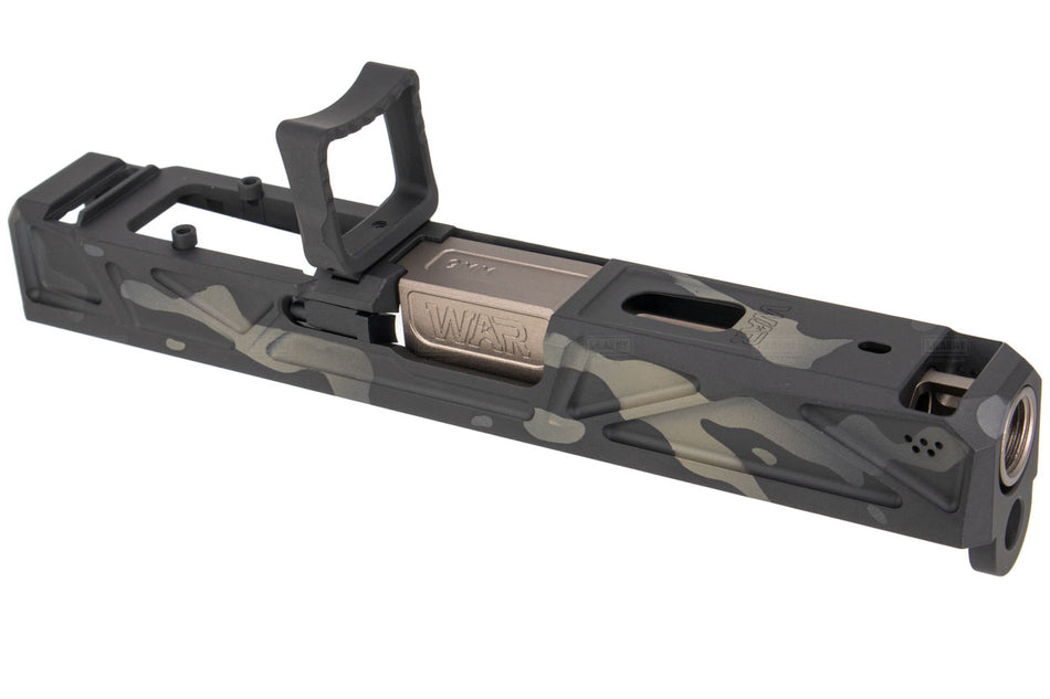 JDG WAR Afterburner RMR Slide Set for UMAREX Glock 19 Gen3 Airsoft Pistol ( Licensed by WAR ) ( Cerakote MutliCam Black Slide )