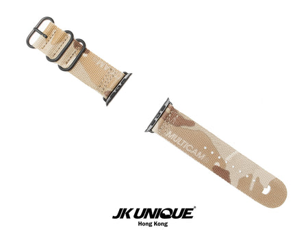 JK UNIQUE CAMO NYLON Apple Watch Strap 42mm Black Buckle - Multicam Arid