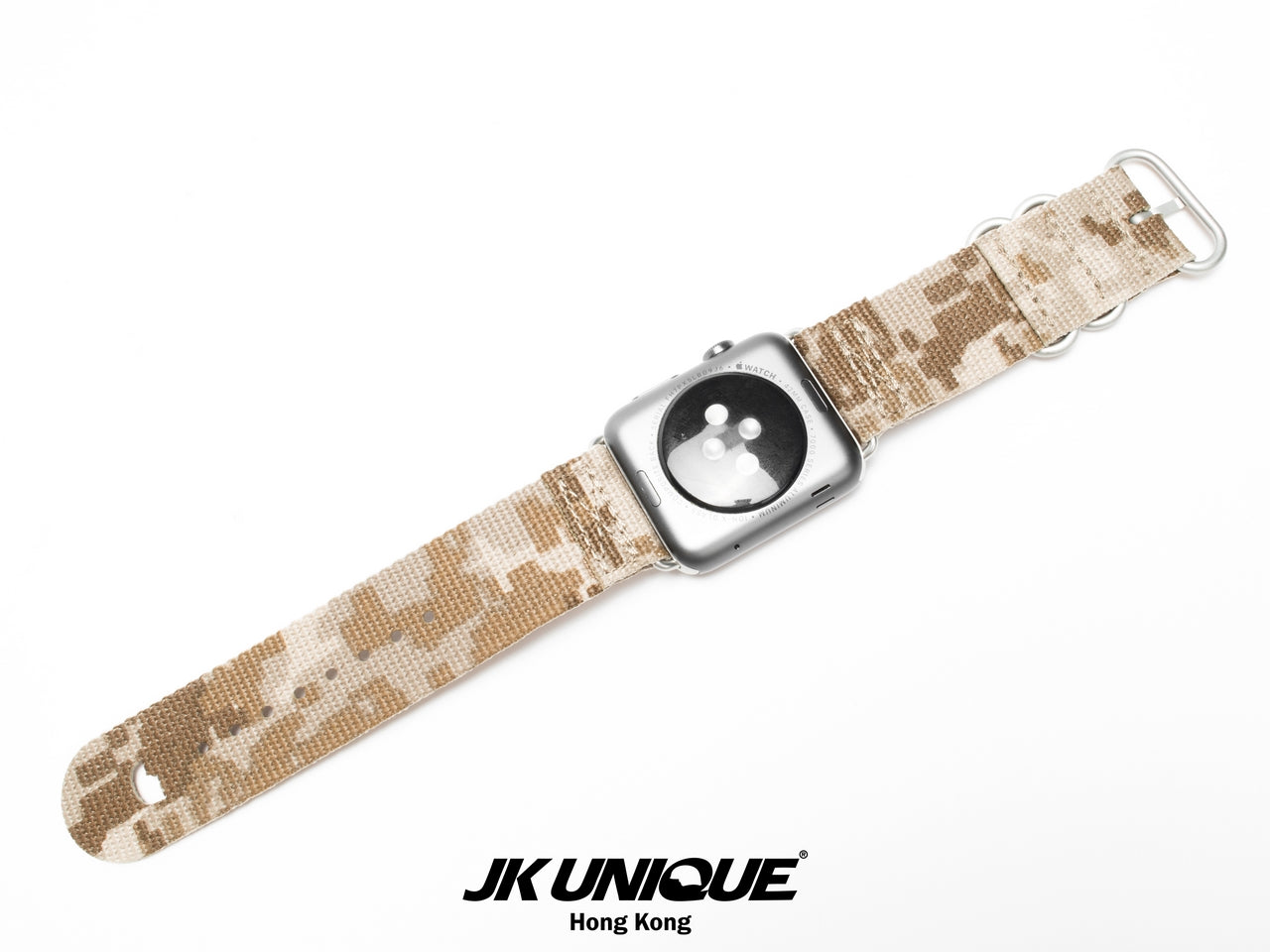 JK UNIQUE CAMO NYLON Apple Watch Strap 42mm Silver Buckle - AOR1 ( Digital Desert )