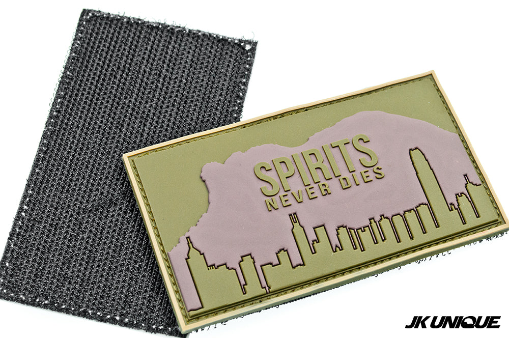 JK UNIQUE PVC Patch - 獅子山下精神 SPIRITS NEVER DIES ( OD ) ( Free Shipping )