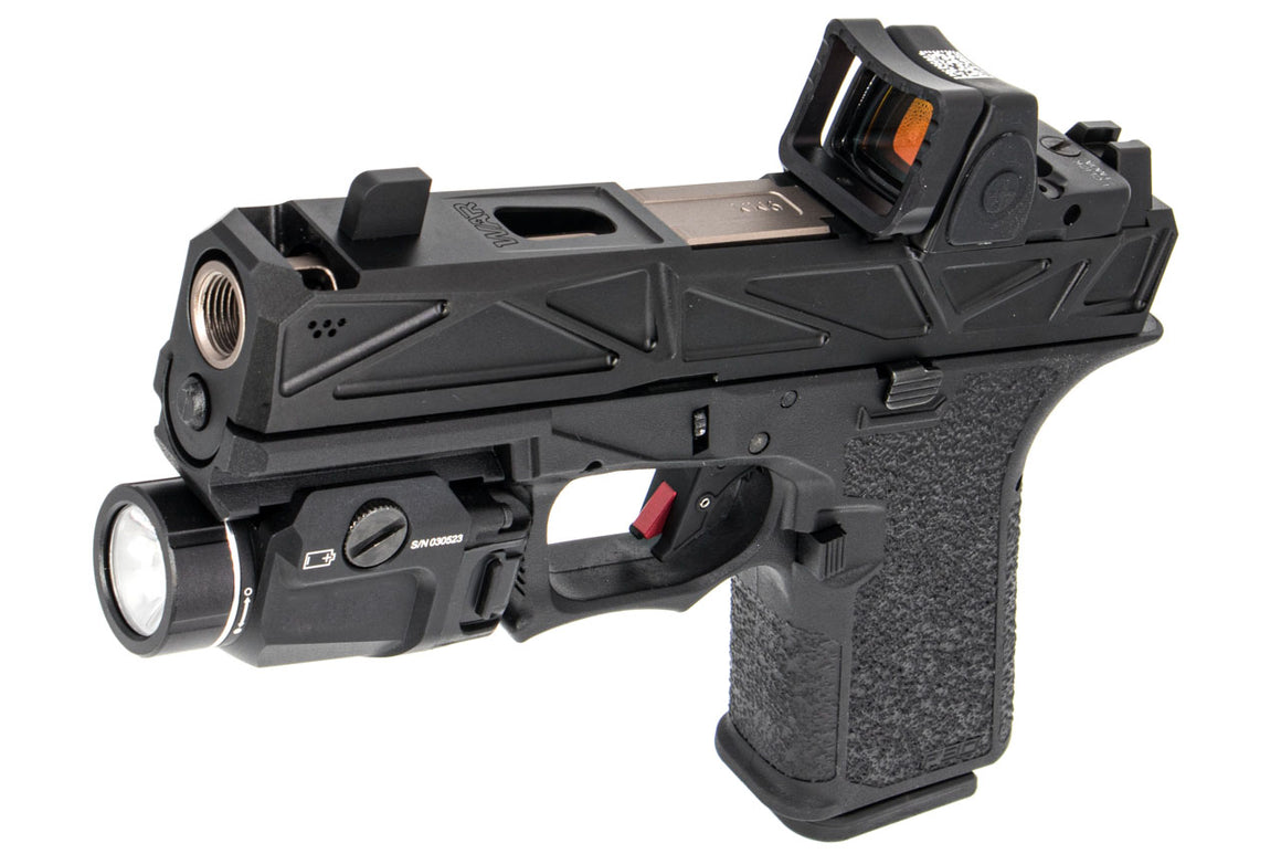 JDG Licensed P80 PF940C x WAR Afterburner RMR Slide Compact Airsoft ( Base with UMAREX / VFC Glock 19 Gen3 ) ( JKTG Custom Made )-Cobalt Gray