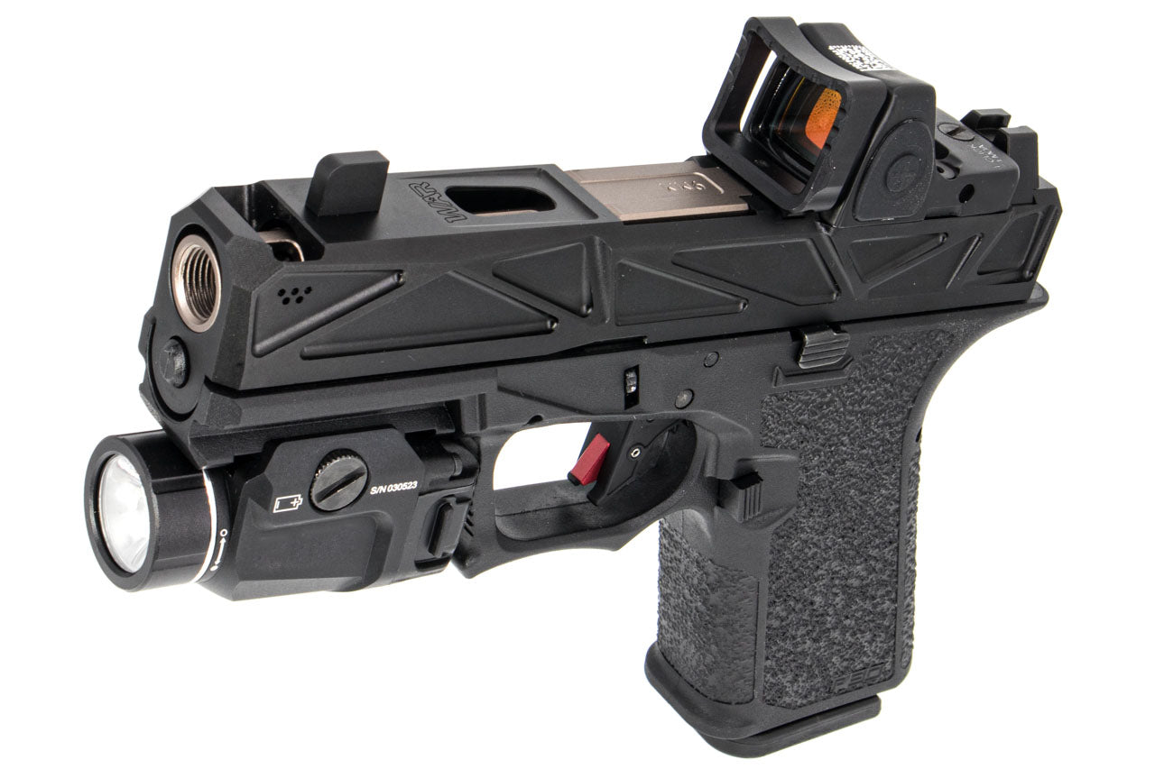 JDG Licensed P80 PF940C x WAR Afterburner RMR Slide Compact Airsoft ( Base with UMAREX / VFC Glock 19 Gen3 ) ( JKTG Custom Made )-Cobalt Gray