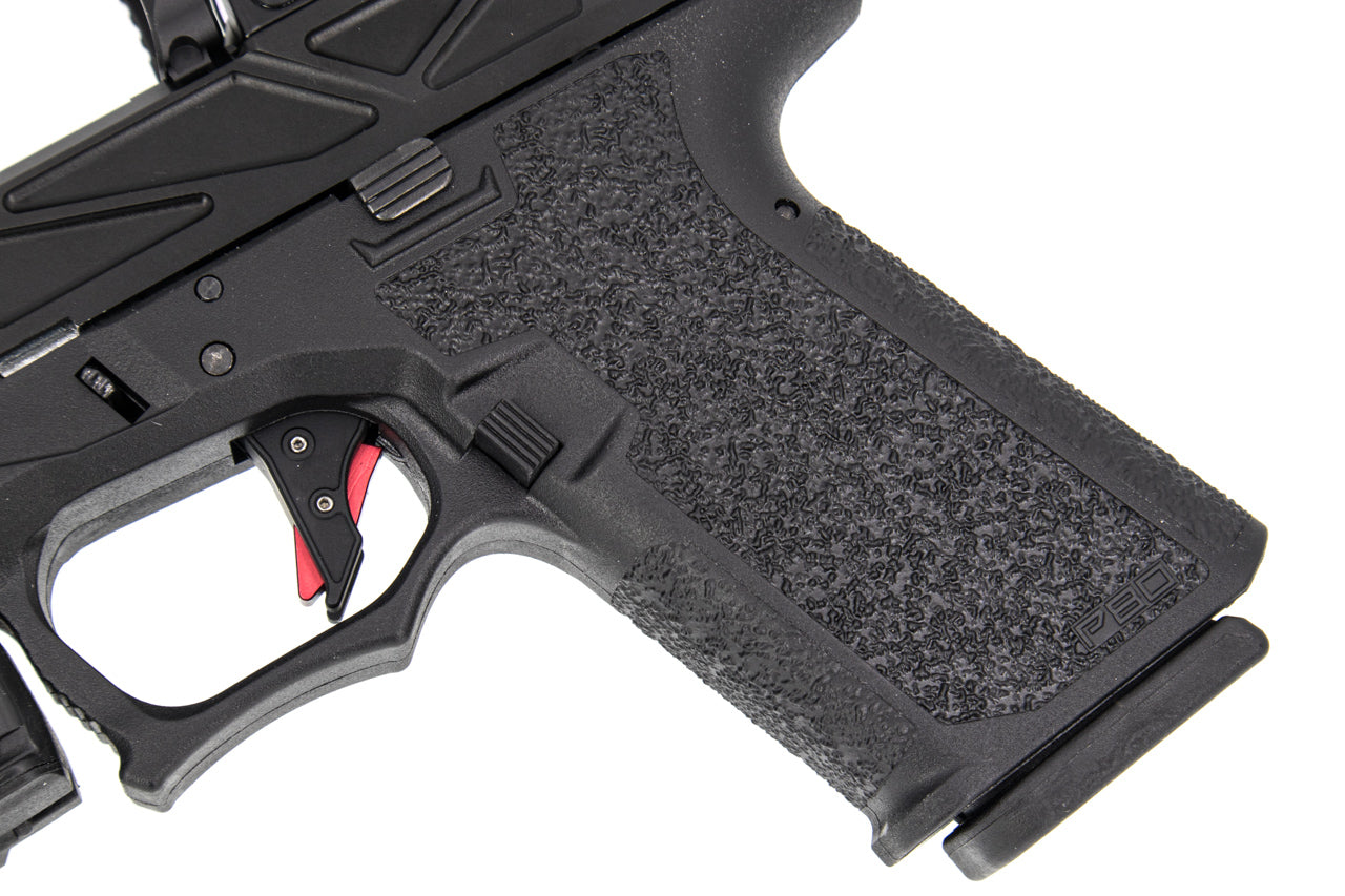 JDG Licensed P80 PF940C x WAR Afterburner RMR Slide Compact Airsoft ( Base with UMAREX / VFC Glock 19 Gen3 ) ( JKTG Custom Made )-Cobalt Gray