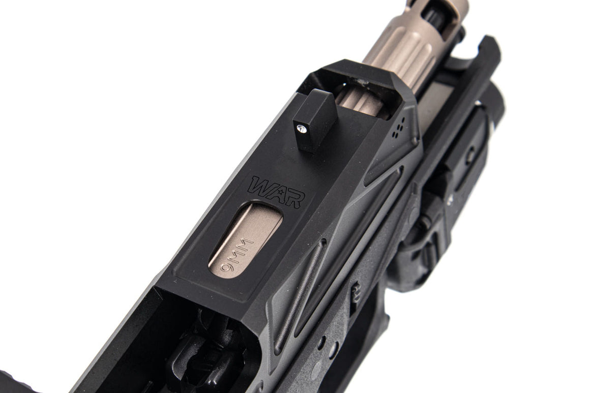 JDG Licensed P80 PF940C x WAR Afterburner RMR Slide Compact Airsoft ( Base with UMAREX / VFC Glock 19 Gen3 ) ( JKTG Custom Made )-Cobalt Gray