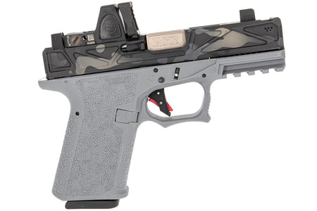 JDG Licensed P80 PF940C x WAR Afterburner MutliCam Black RMR Slide Compact Airsoft ( Base with UMAREX / VFC Glock 19 Gen3 ) ( JKTG Custom Made )-Cobalt Gray