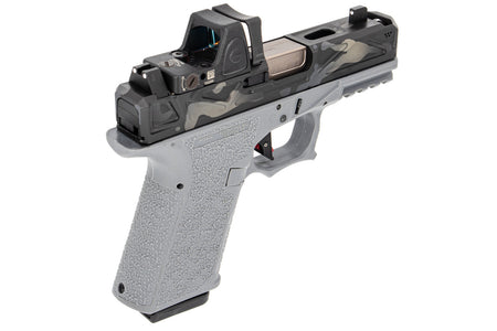 JDG Licensed P80 PF940C x WAR Afterburner MutliCam Black RMR Slide Compact Airsoft ( Base with UMAREX / VFC Glock 19 Gen3 ) ( JKTG Custom Made )-Cobalt Gray