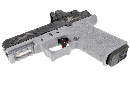 JDG Licensed P80 PF940C x WAR Afterburner MutliCam Black RMR Slide Compact Airsoft ( Base with UMAREX / VFC Glock 19 Gen3 ) ( JKTG Custom Made )-Cobalt Gray