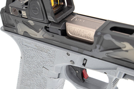 JDG Licensed P80 PF940C x WAR Afterburner MutliCam Black RMR Slide Compact Airsoft ( Base with UMAREX / VFC Glock 19 Gen3 ) ( JKTG Custom Made )-Cobalt Gray