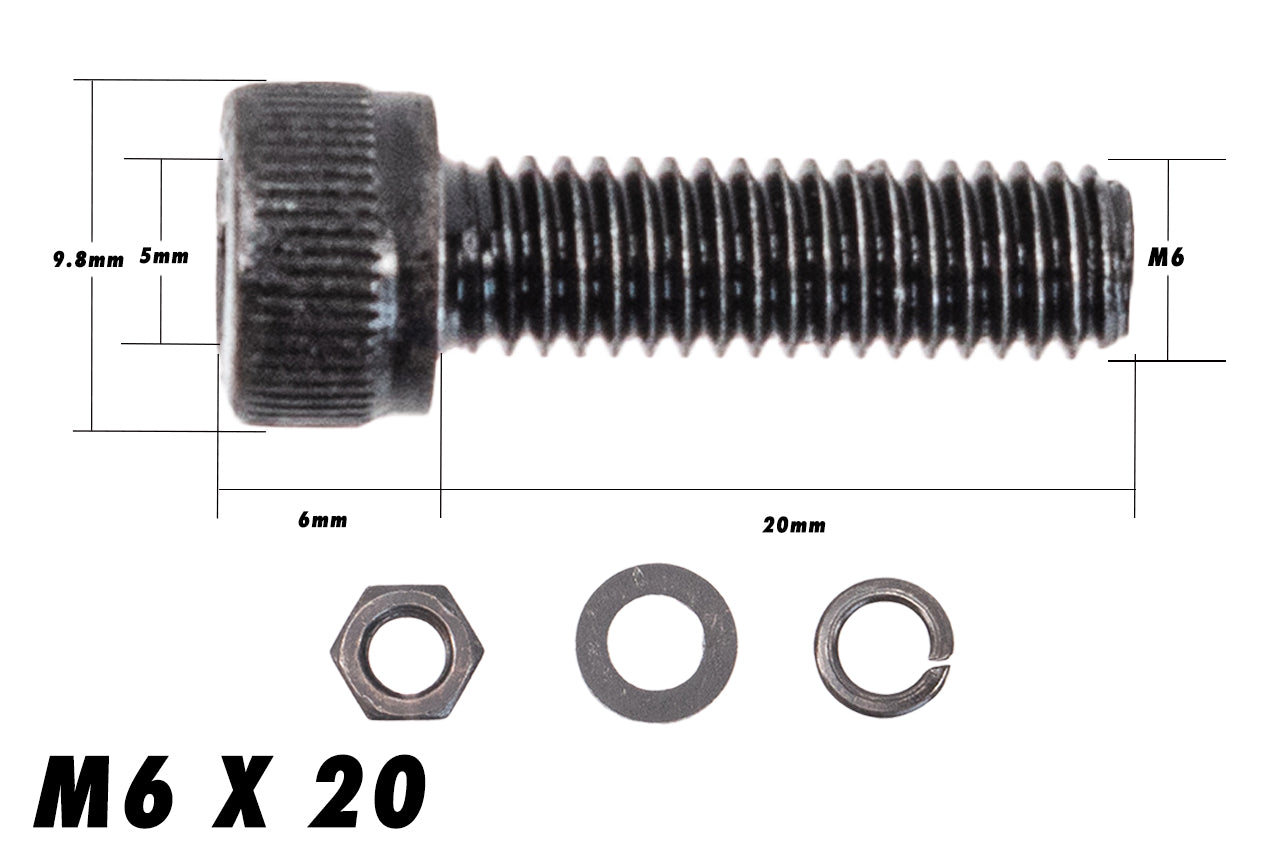 M6 X 20 Hexagon Screw Set ( With Spacer & Cap ) For GBB Spec Pistol Grip
