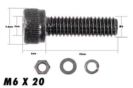 M6 X 20 Hexagon Screw Set ( With Spacer & Cap ) For GBB Spec Pistol Grip