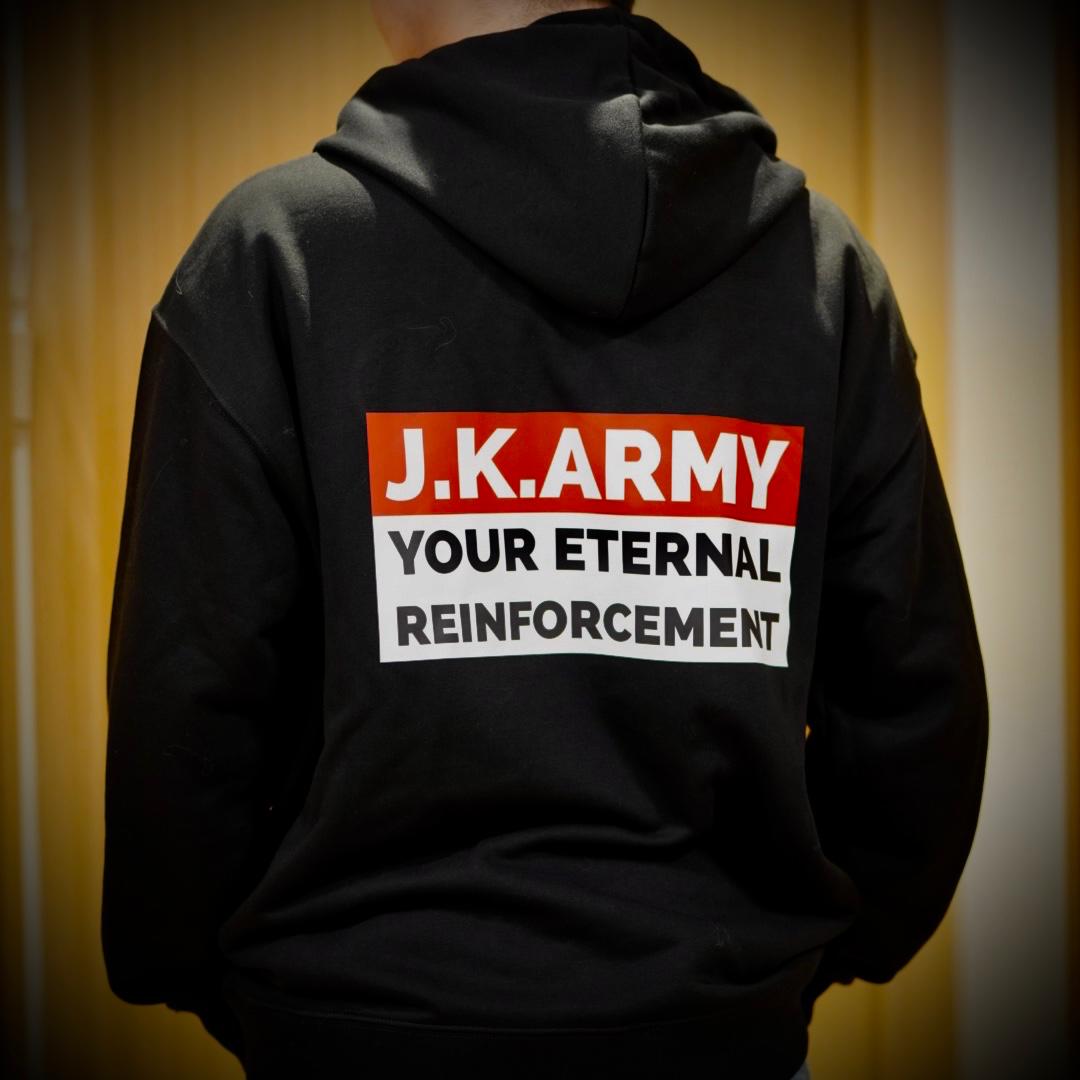 J.K.ARMY 15th Anniversary " Your Eternal Reinforcement " Hooded Sweatshirt ( Black )-XXXL