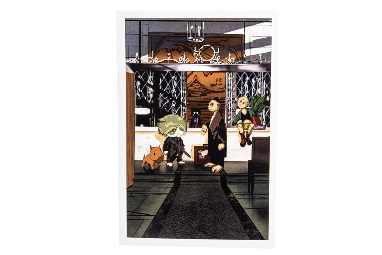 J.K.ARMY Prozi John Cat & Léon Style Postcard ( Free Shipping ) #jkarmycat #jkarmymeow #jkmeow #johnwick