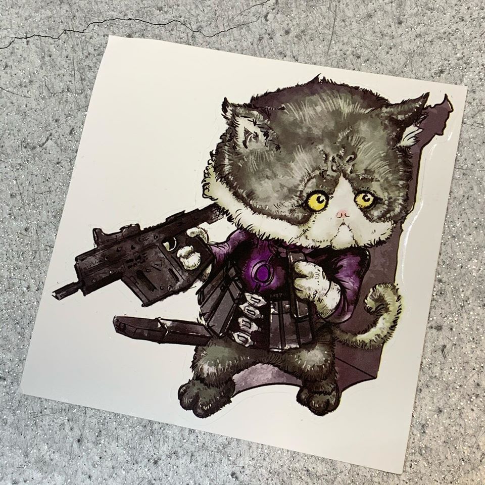 J.K.ARMY Prozi Cat Killer Style #MIL03 PVC Sticker ( 1Set / 4pcs ) ( Free Shipping ) #jkarmycat #jkarmymeow #jkmeow