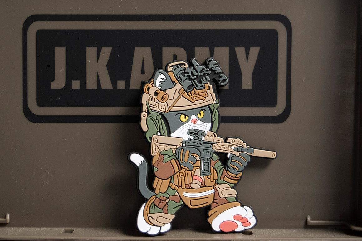 J.K.ARMY Prozi Cat Milsim Woodland MK18 MOD1 Style #MIL20 PVC Patch ( Free Shipping ) #jkarmycat #jkarmymeow #jkmeow