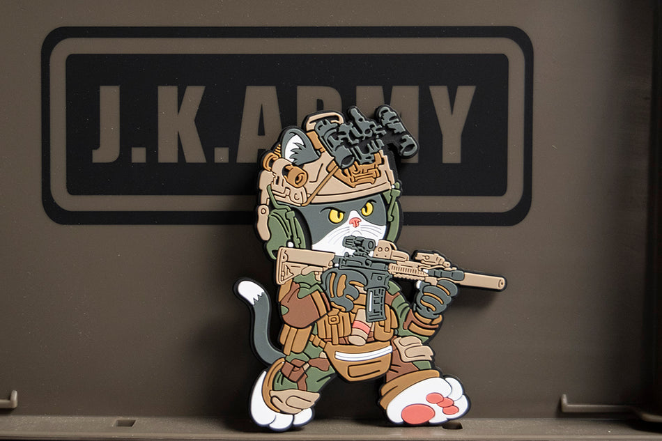 J.K.ARMY Prozi Cat Milsim Woodland MK18 MOD1 Style #MIL20 PVC Patch ( Free Shipping ) #jkarmycat #jkarmymeow #jkmeow