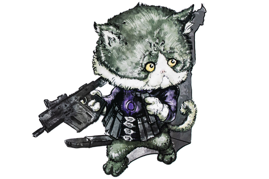 J.K.ARMY Prozi Cat Killer Style #MIL03 PVC Sticker ( 1Set / 4pcs ) ( Free Shipping ) #jkarmycat #jkarmymeow #jkmeow