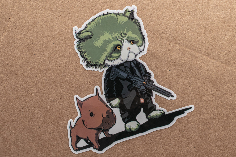 J.K.ARMY Prozi John Cat Style #MIL09 PVC Sticker ( 1Set / 4pcs ) ( Free Shipping ) #jkarmycat #jkarmymeow #jkmeow #johnwick