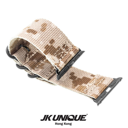 JK UNIQUE CAMO NYLON Apple Watch Strap 42mm Black Buckle - AOR1 ( Digital Desert )