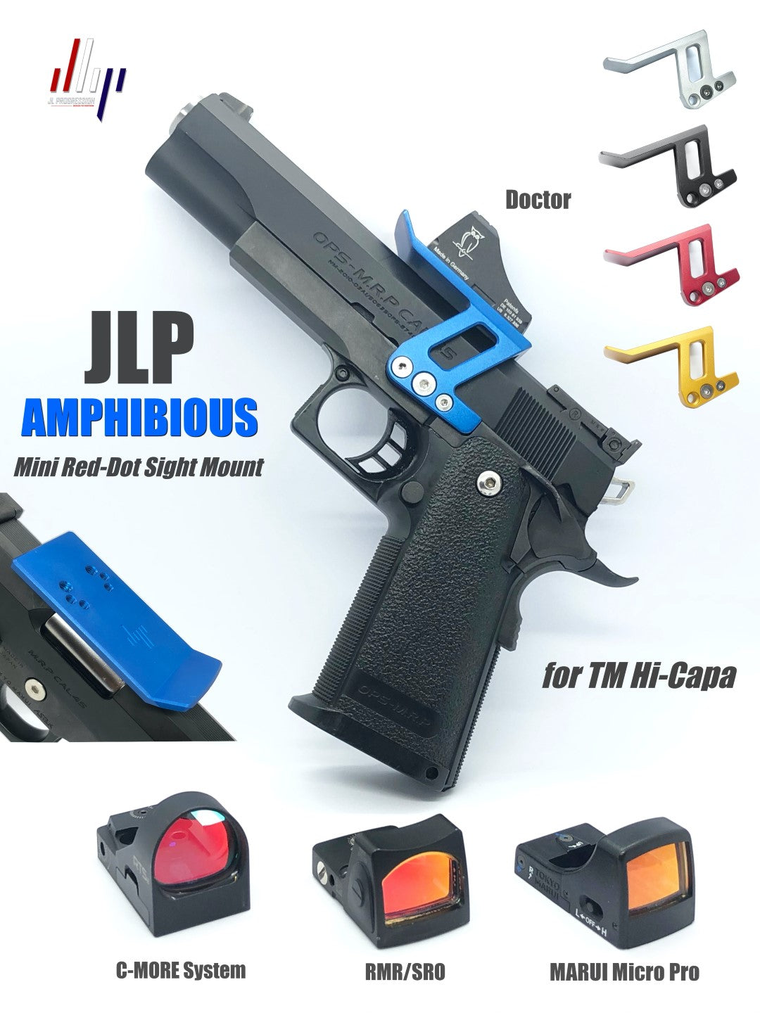 JLP Amphibious Mini Red Dot Sight Mount for Marui TM Hi-Capa-Gold