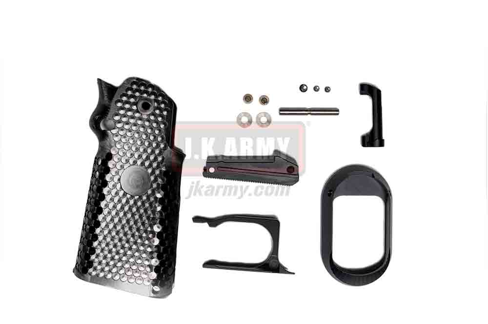 KF Airsoft CNC Aluminum Grip for Marui TM Hi-Capa GBB ( Black )