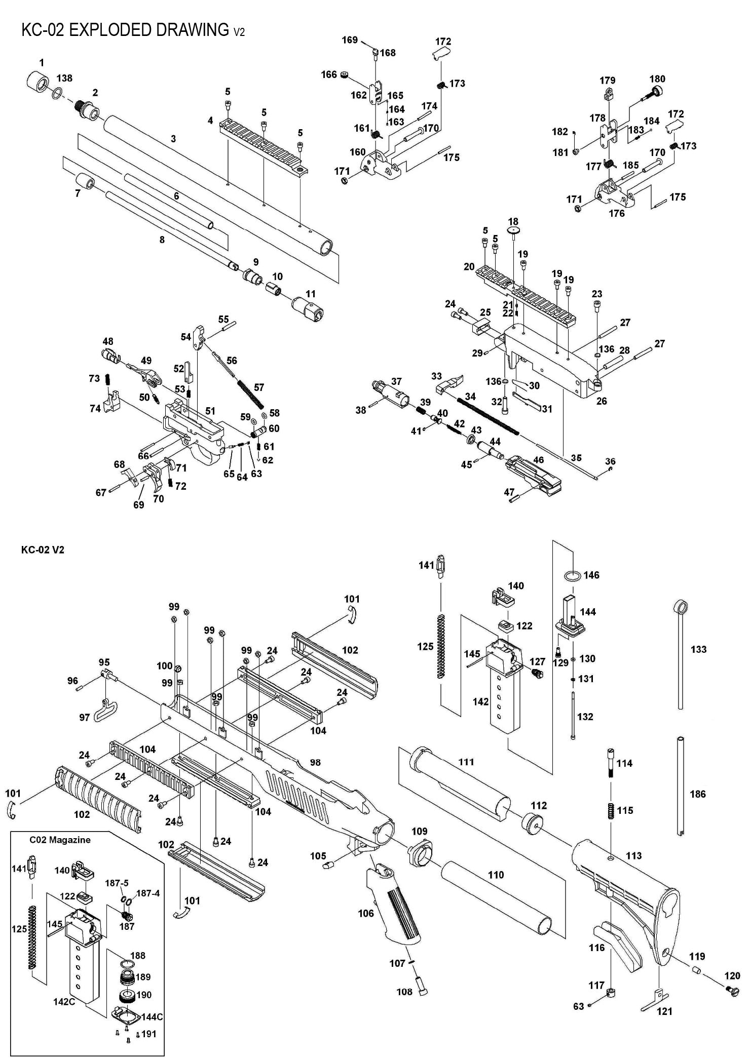 KJ KC-02 GBBR Explosion Parts ( KC02 Original ) - #18 Hop Up Adjust Dial