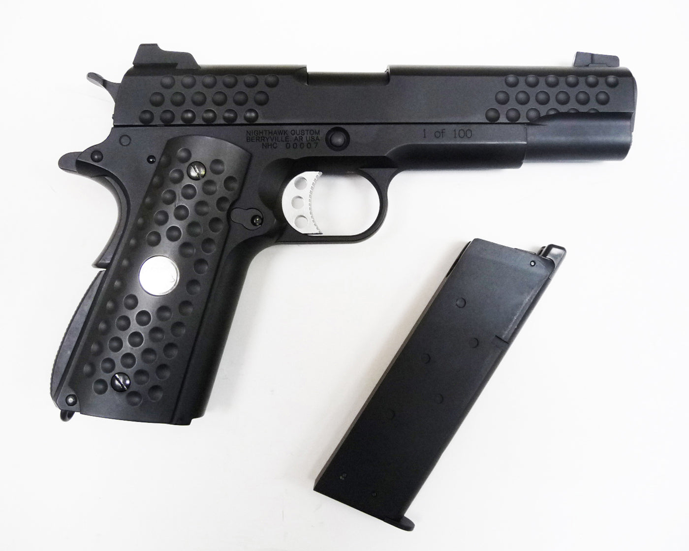 WE Knight Hawk M1911 Full Metal GBB Pistol (Silver / Black)