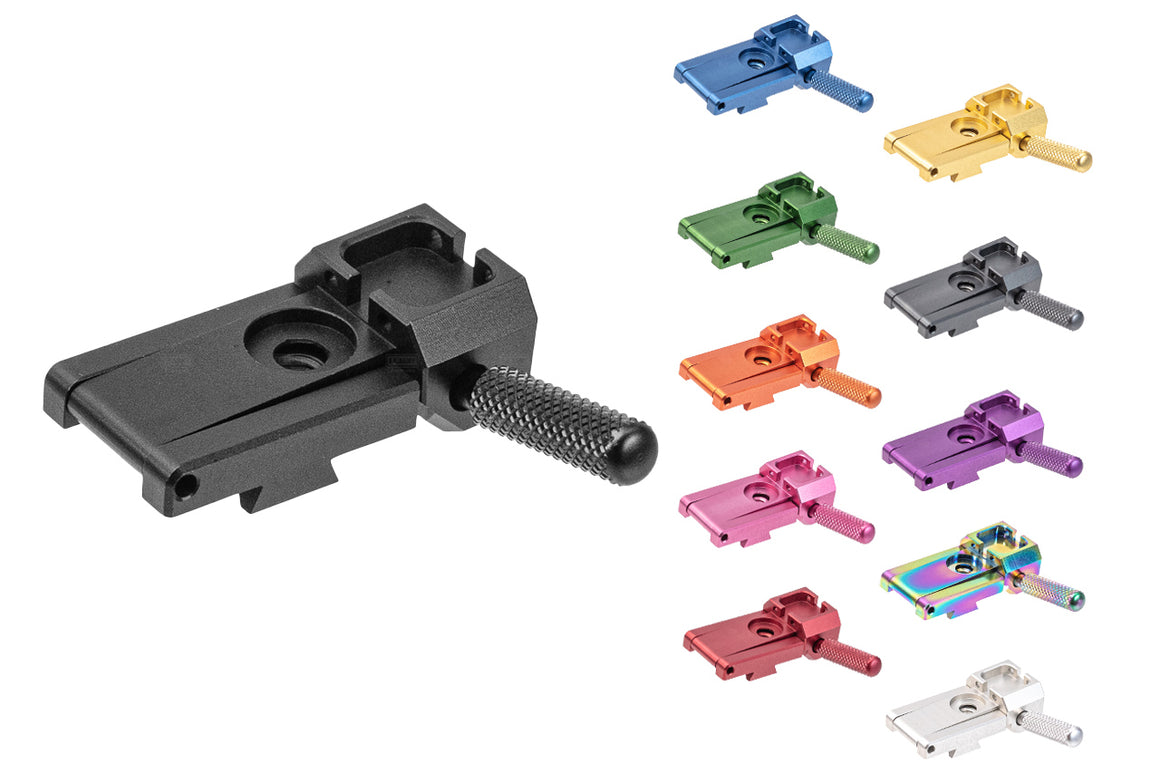 LA Capa Adjustable Fiber Optic Rear Sight With Charging Handle For Marui TM Hi-Capa 5.1 GBBP Series -Silver