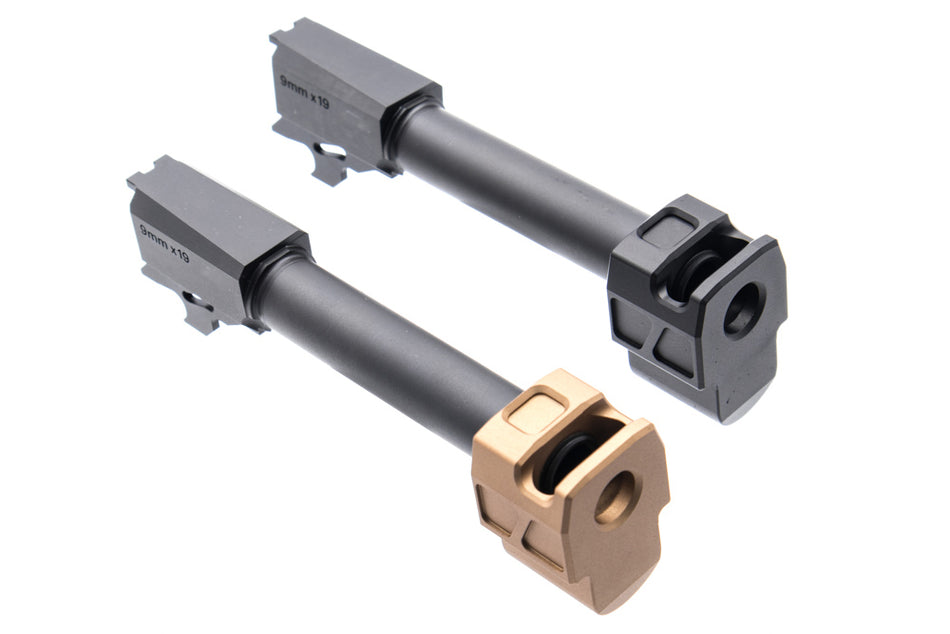 Bomber PM Style M18 Comp CNC Steel Outer Barrel w/ Comp for SIG / VFC P320 M17 M18 GBBP Series-Dark Earth ( DE )