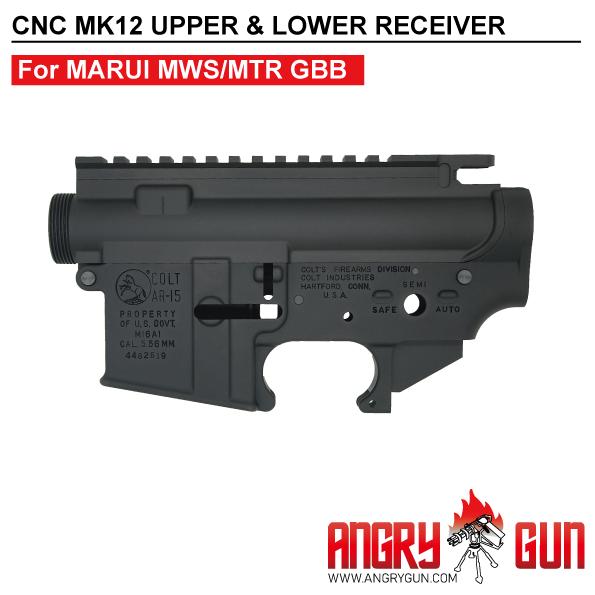 Angry Gun CNC Upper & Lower Receiver for Marui TM MWS / MTR GBB ( MK18 MOD 0 / M16A1 MK12 ) ( Colt Licensed w/ Roll Marking Press )-M16A1 MK12