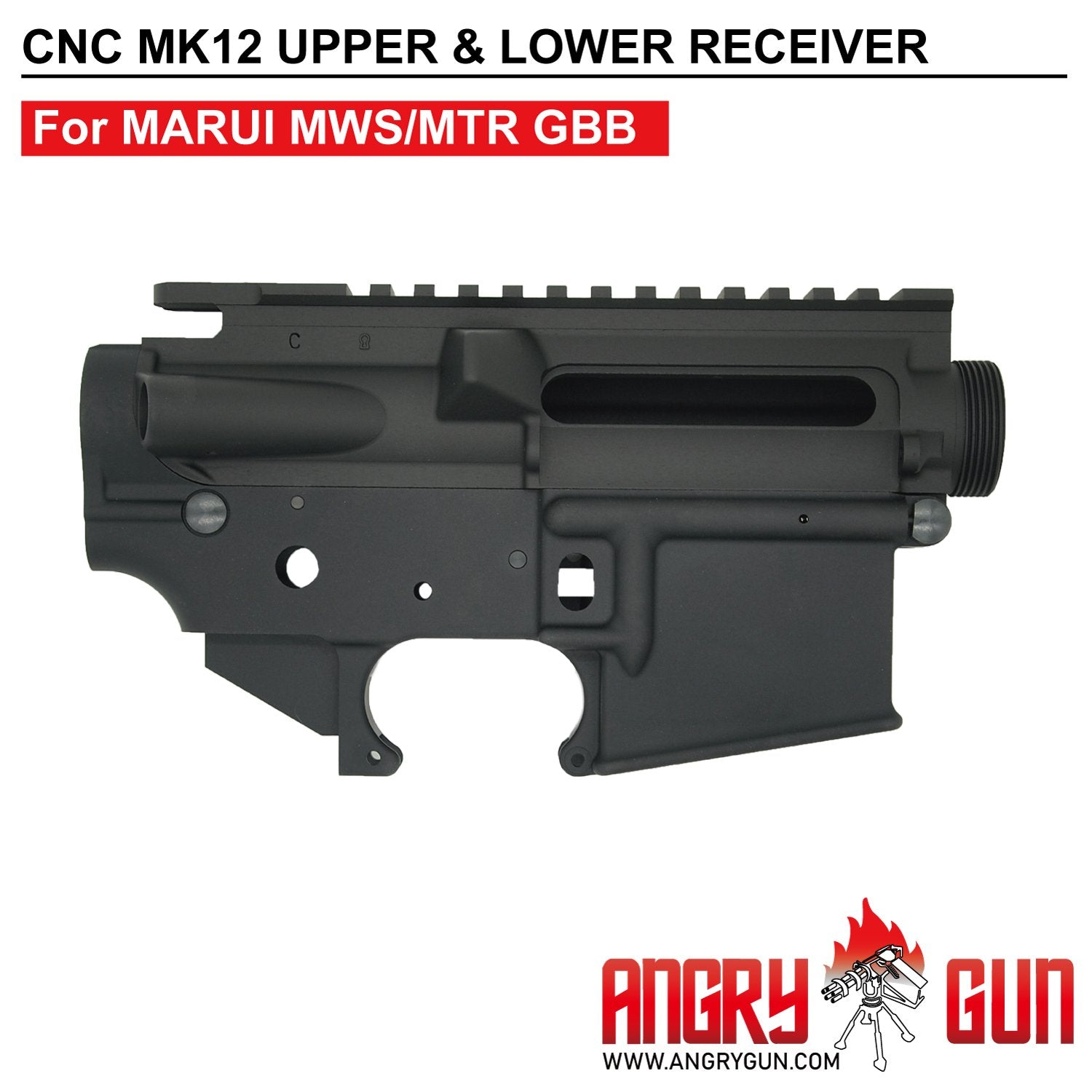 Angry Gun CNC Upper & Lower Receiver for Marui TM MWS / MTR GBB ( MK18 MOD 0 / M16A1 MK12 ) ( Colt Licensed w/ Roll Marking Press )-M16A1 MK12