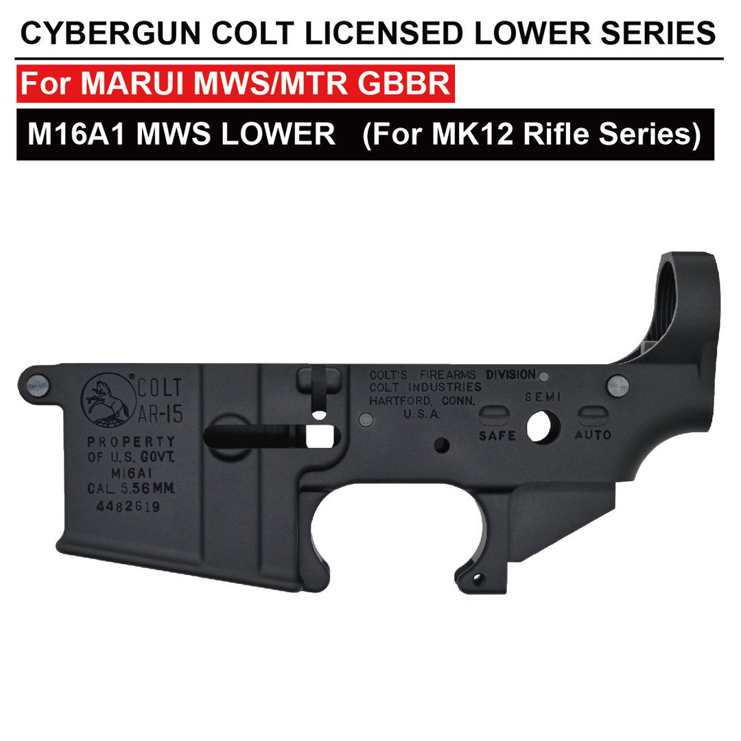 Angry Gun CNC Lower Receiver for Marui TM MWS / MTR GBB ( MK18 MOD 0 / M16A1 MK12 ) ( Colt Licensed w/ Roll Marking Press )-M16A1 MK12